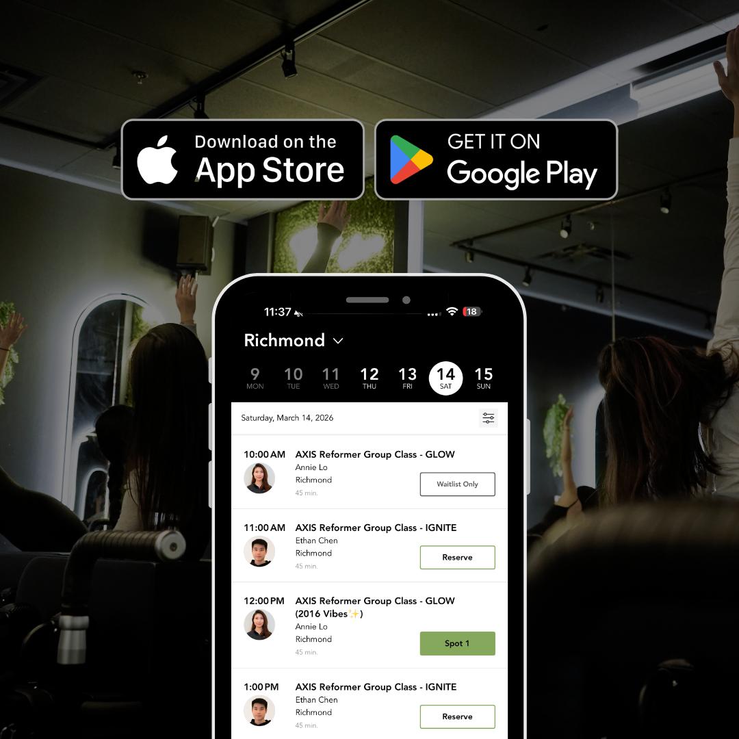 Fittopia Wellness Studio app: book AXIS Reformer classes on iOS and Android